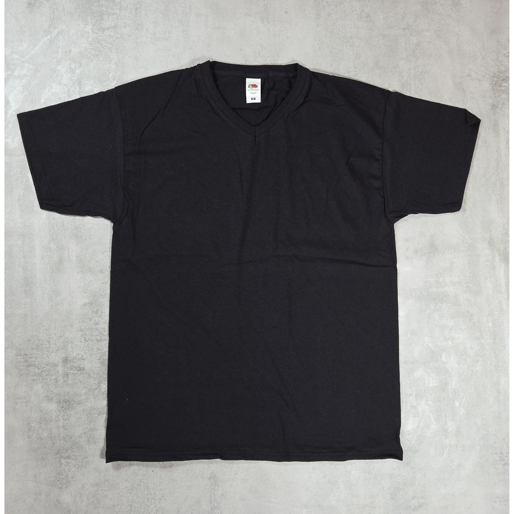 Original V-Neck T-Shirts Fruit of the Loom V-Ausschnitt Baumwolle Farbe schwarz