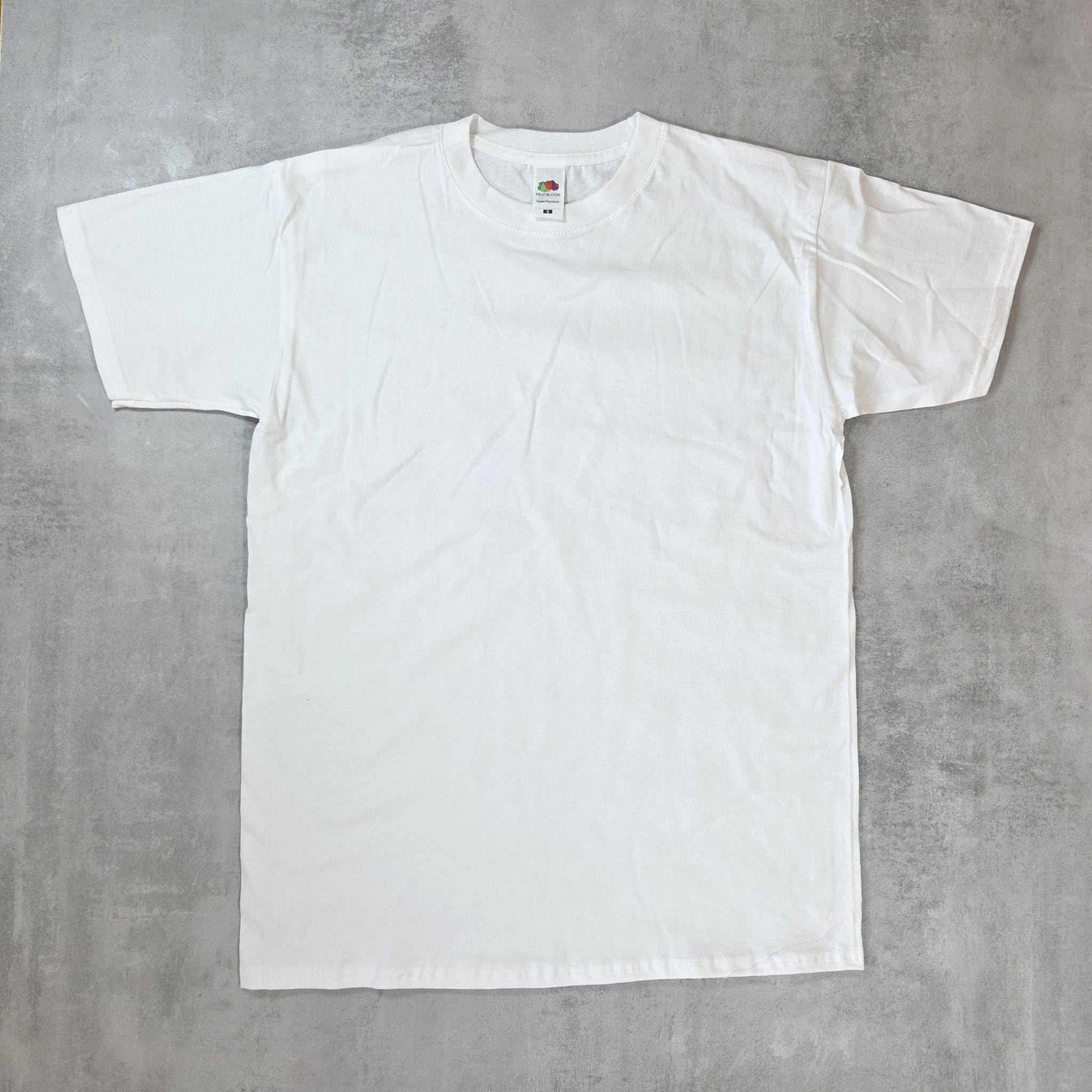 Super Premium T-Shirts Fruit of the Loom Rundhals Baumwolle Farbe weiß 
