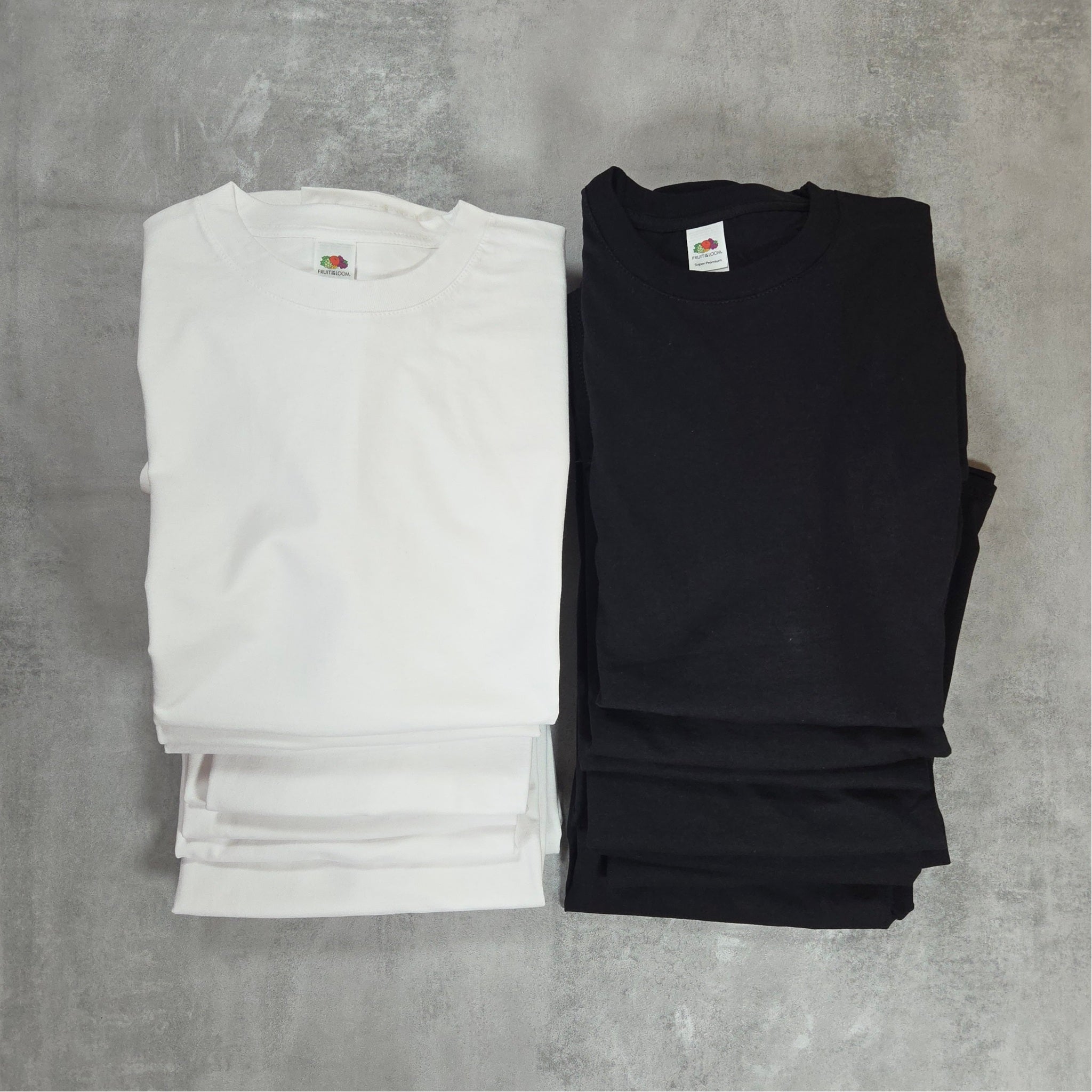 Super Premium T-Shirts Fruit of the Loom Rundhals Baumwolle Farbe schwarz weiß en gros bulk