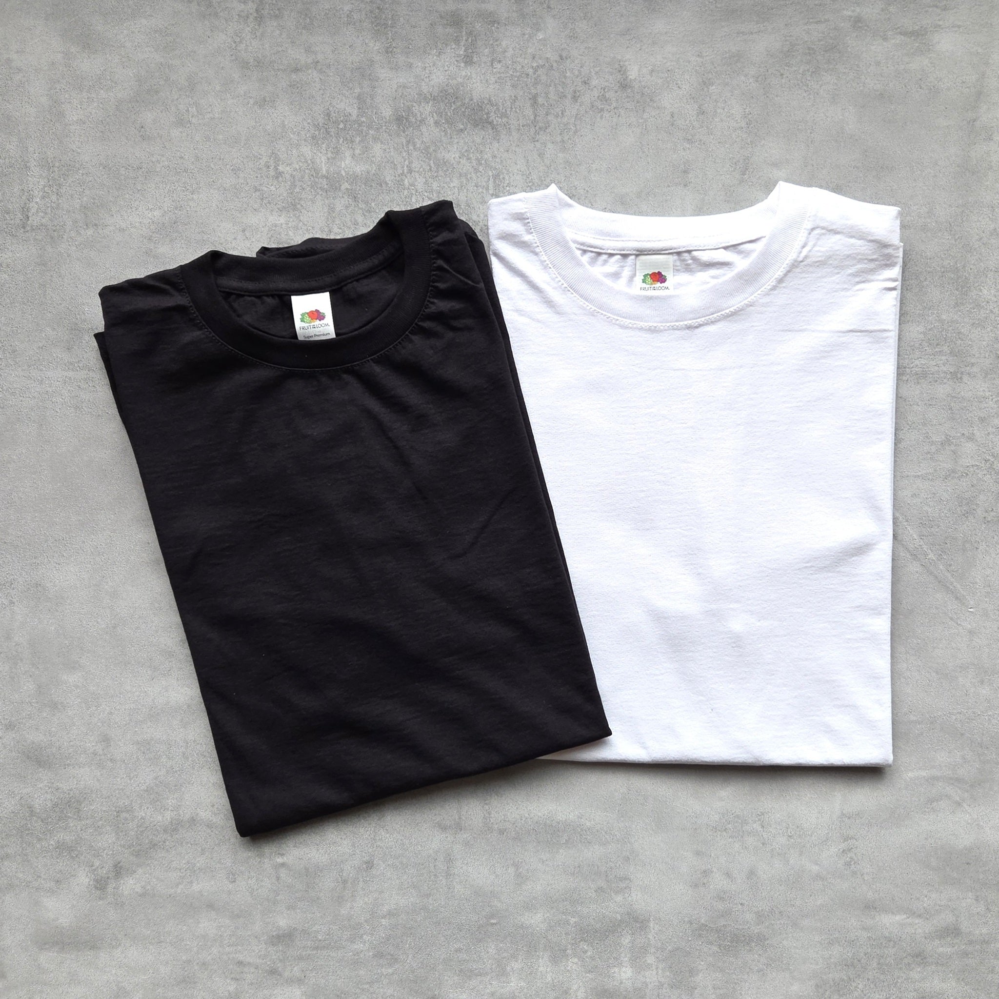Super Premium T-Shirts Fruit of the Loom Rundhals Baumwolle Farbe schwarz weiß en gros bulk