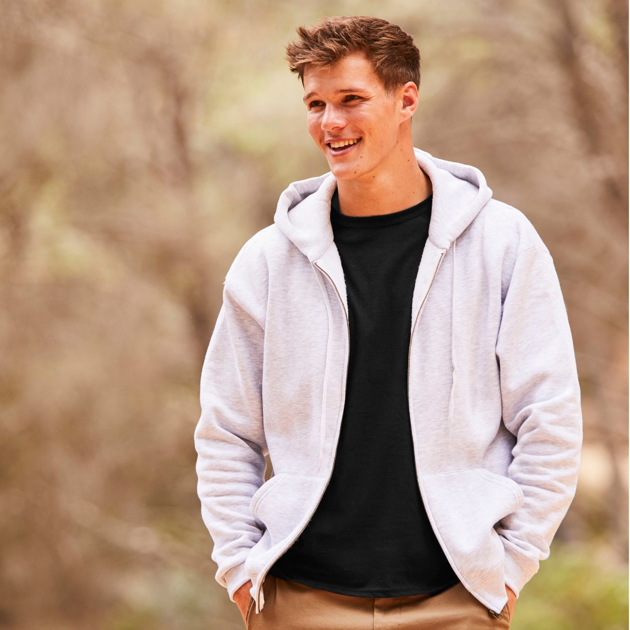 Hoodie mit Kapuze und Reißverschluss Fruit of the Loom Kapuzensweater