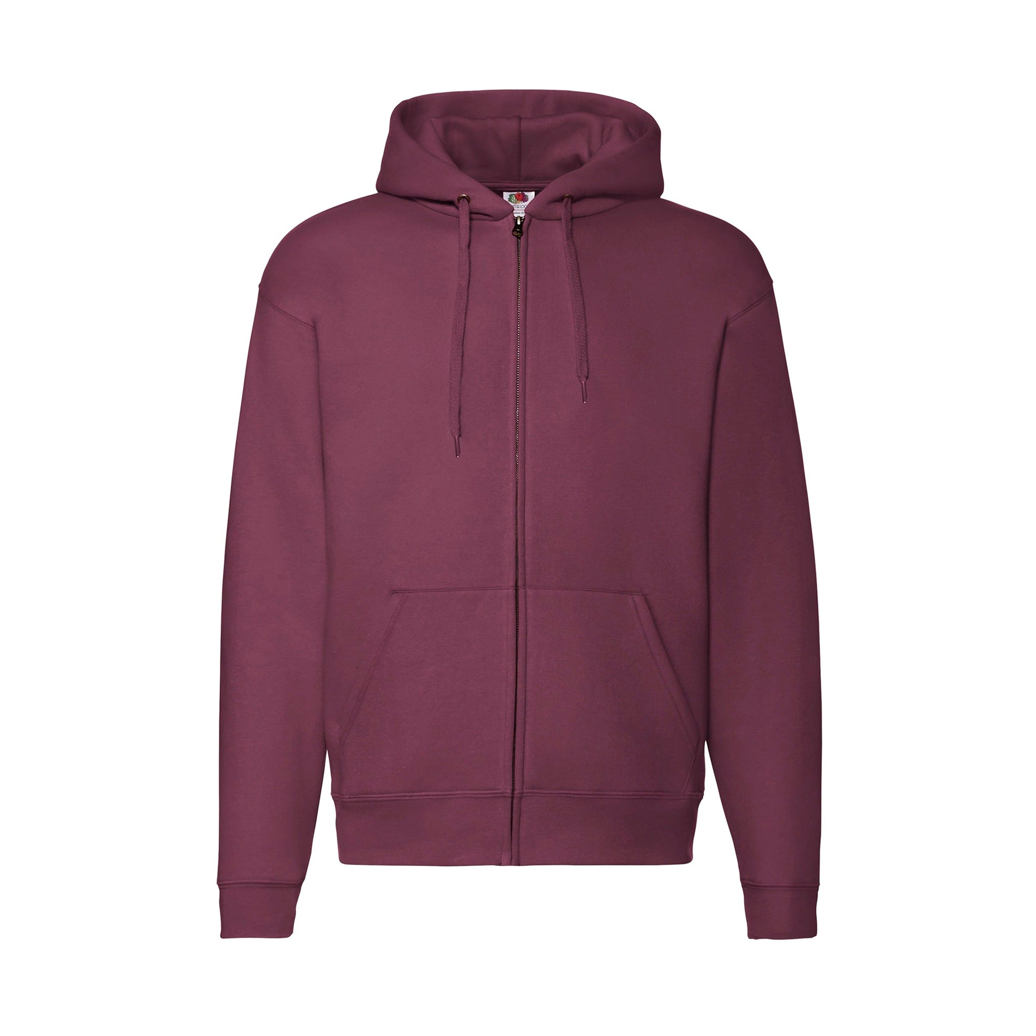 Hoodie mit Kapuze und Reißverschluss Fruit of the Loom Kapuzensweater burgundy