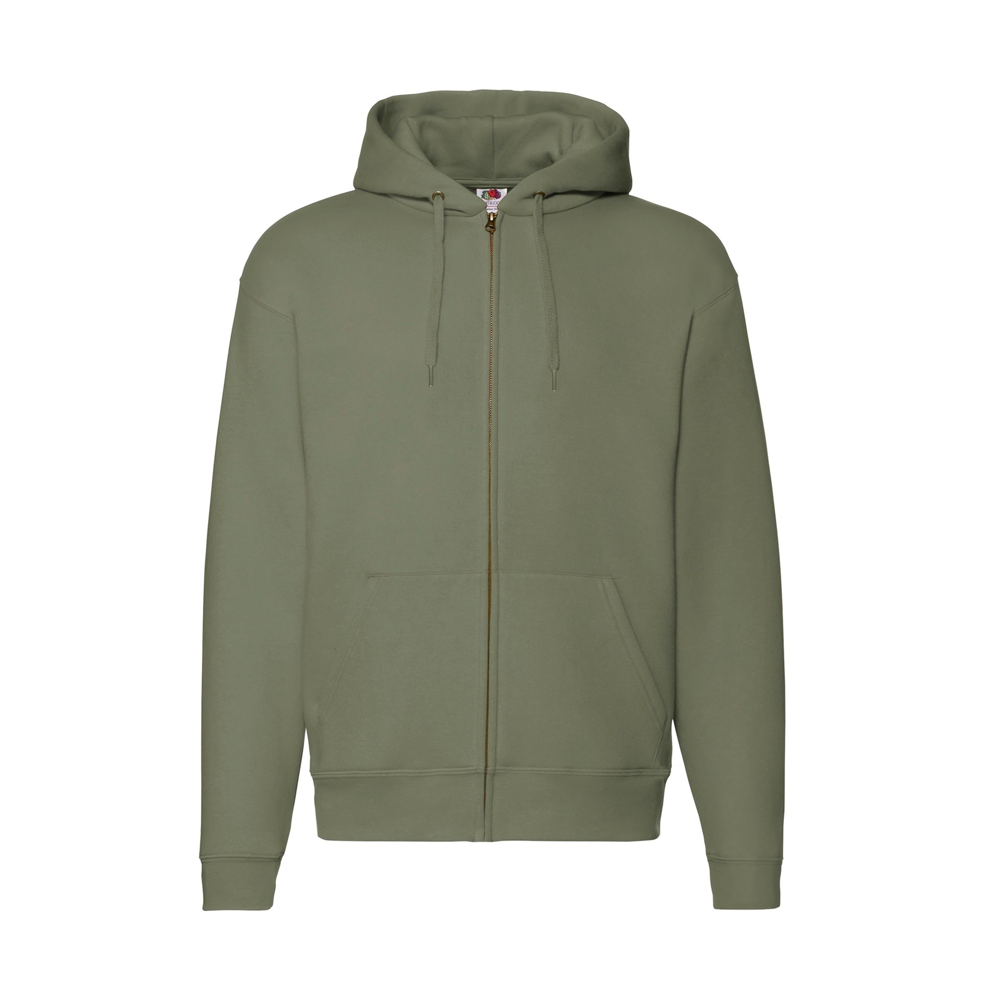 Hoodie mit Kapuze und Reißverschluss Fruit of the Loom Kapuzensweater olive